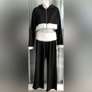 Black and white two-piece lounge set